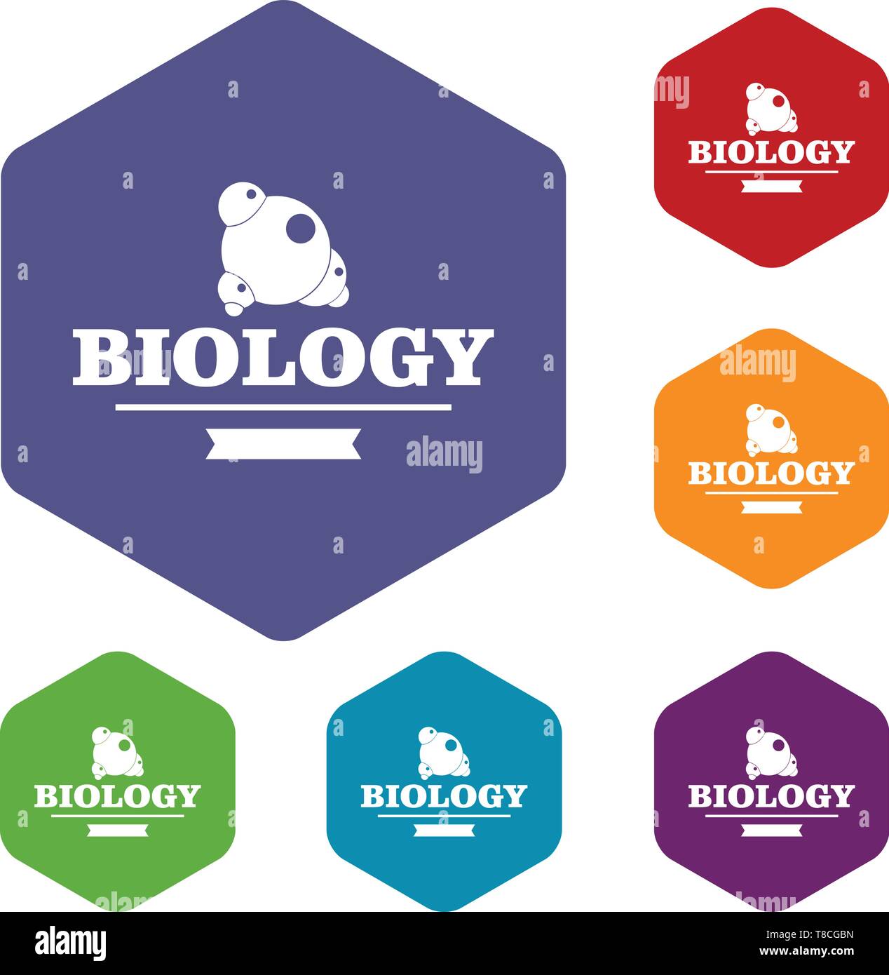 Element biology icons vector hexahedron Stock Vector