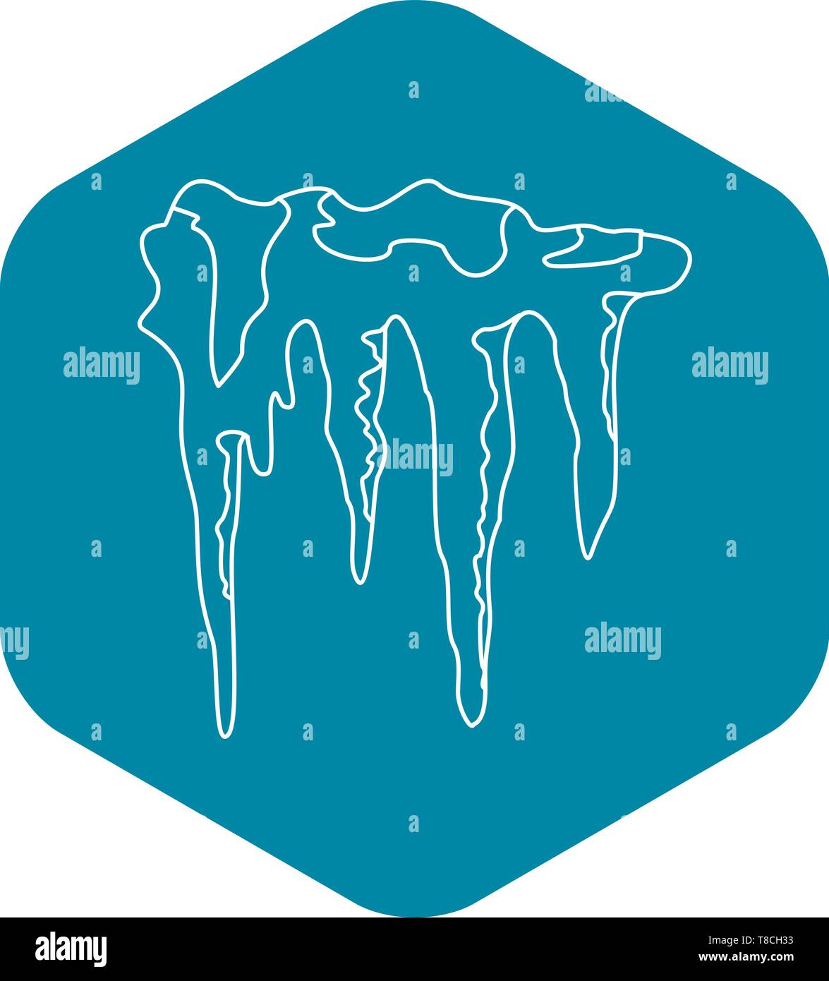 Icicles icon, outline style Stock Vector