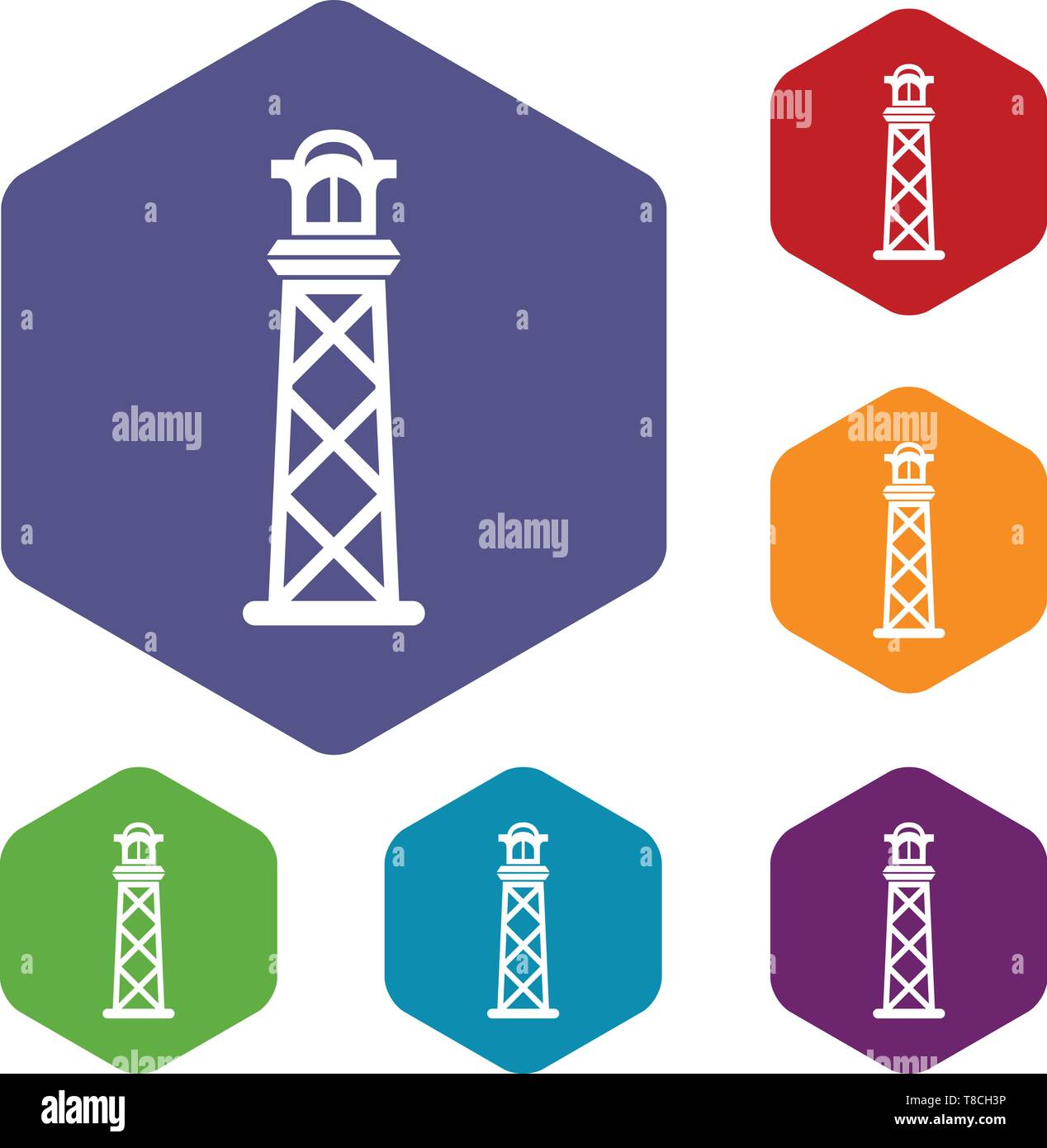 Pharos icons vector hexahedron Stock Vector