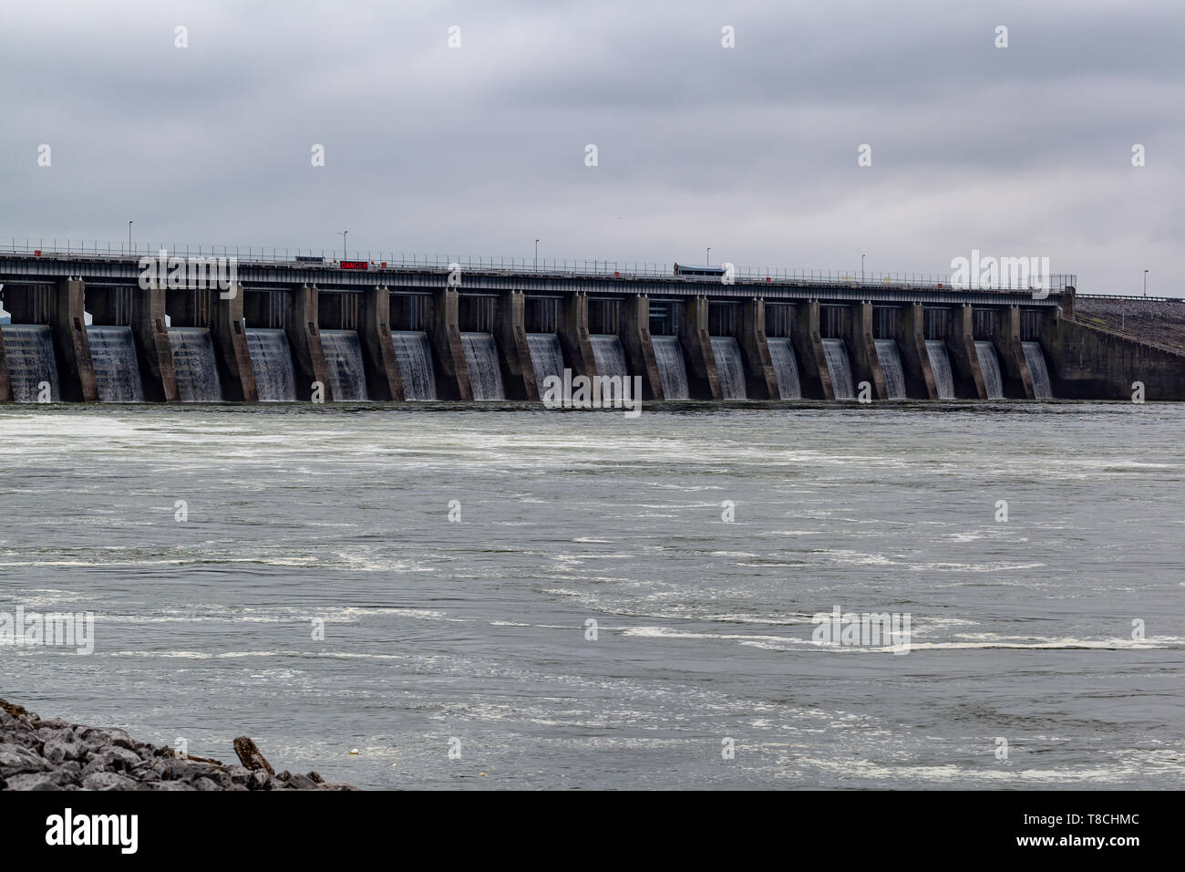 Just below Kentucky Dam on the Tennessee River seeing the overflow of