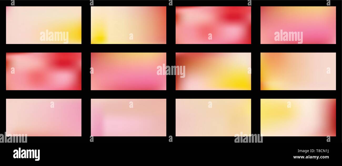 Set of Smooth abstract colorful mesh backgrounds Vector design Stock ...