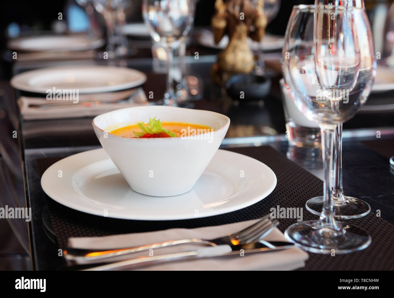 Spanish table setting traditional food hires stock photography and