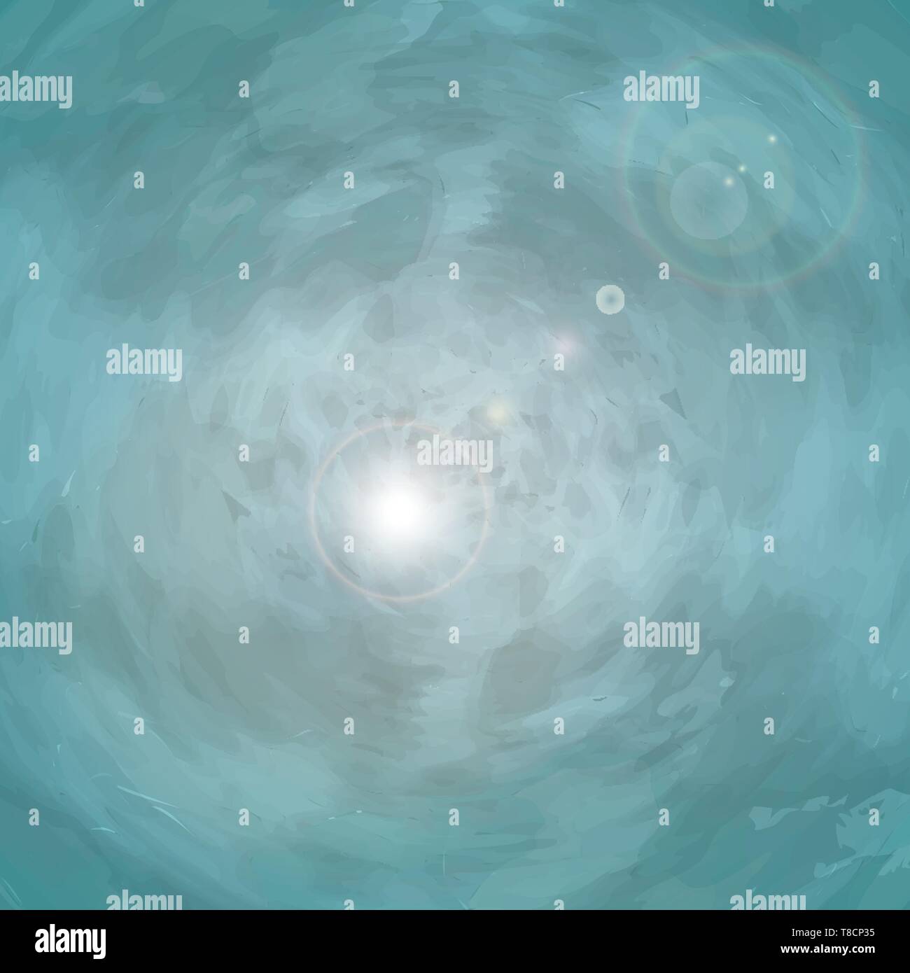 Light blue water. Sunny highlights. Underwater background with lens ...