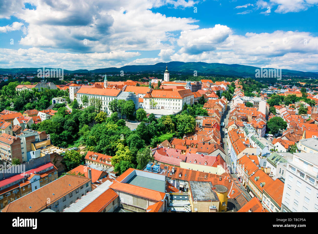 Cityscape of Zagreb (Croatia) Stock Photo