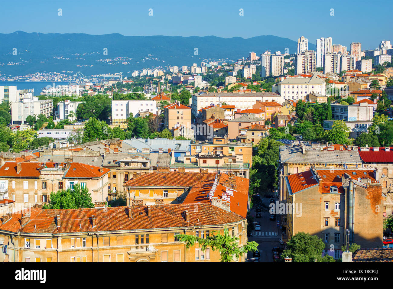 Cityscape of Rijeka in Croatia Stock Photo