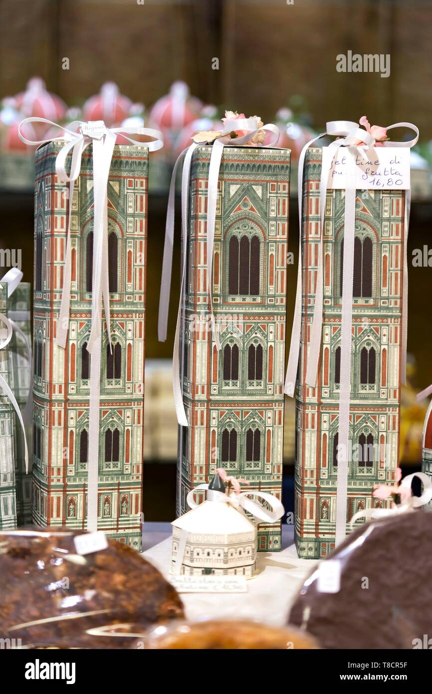 Italy, Tuscany, Florence, historic centre listed as World Heritage by UNESCO, Migone candies Stock Photo