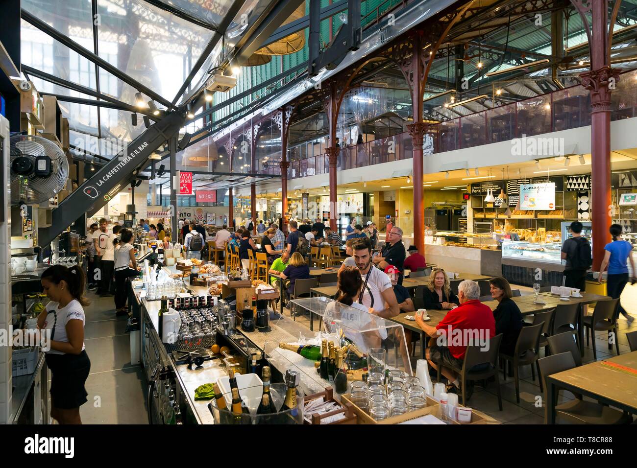 Italy, Tuscany, Florence, historic centre listed as World Heritage by UNESCO, Mercato Centrale Stock Photo