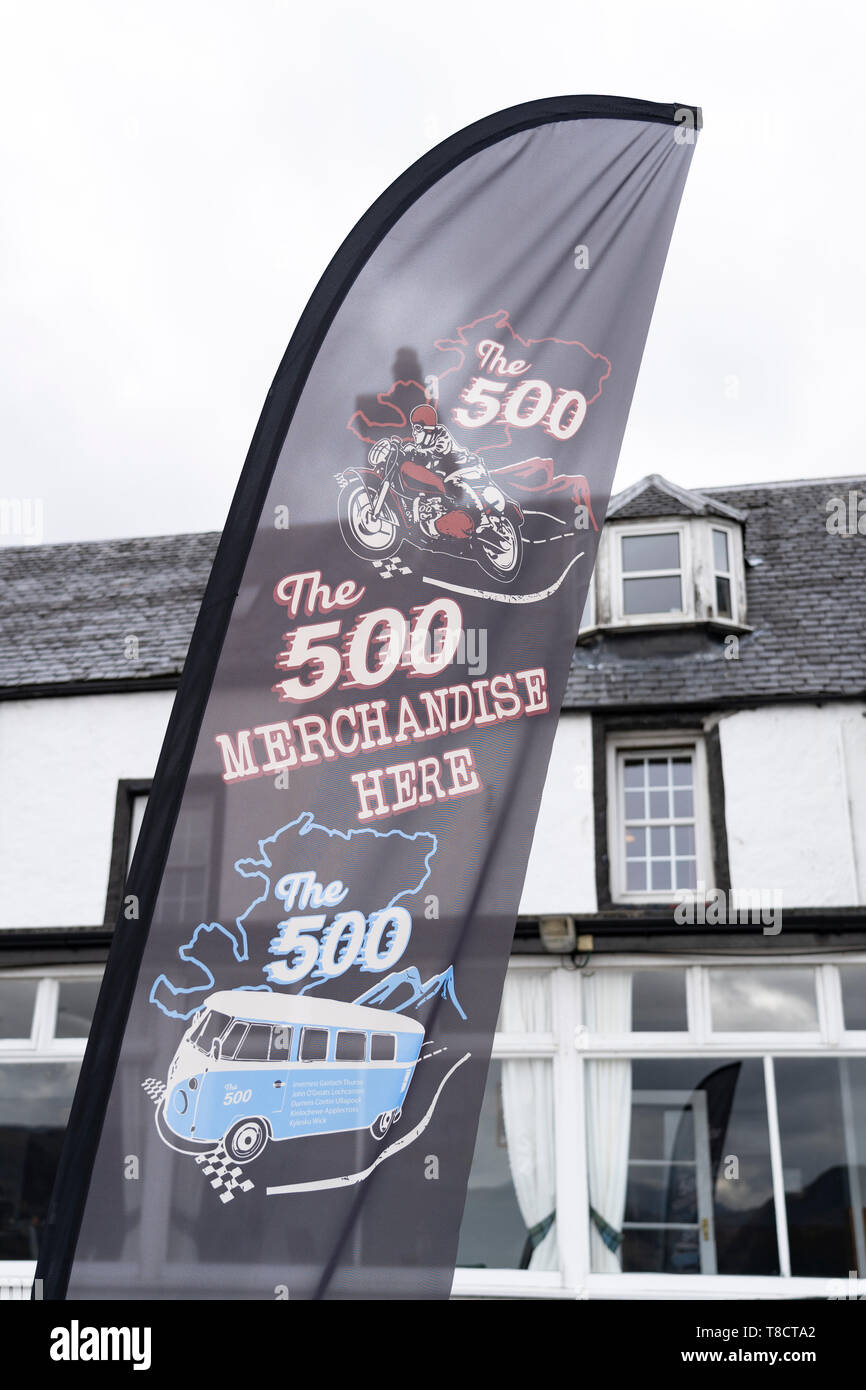 North Coast 500 merchandise for sale at Loch Carron Hotel on the North Coast 500 driving route in northern Scotland, UK Stock Photo