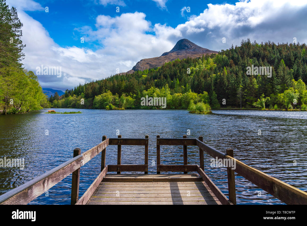 Glencoe Lochan and Pap of Glencoe mountain in Scotland, UK Stock Photo