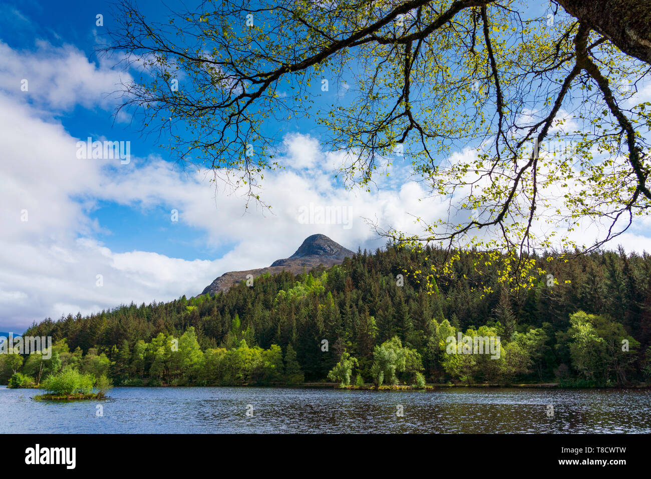 Glencoe Lochan and Pap of Glencoe mountain in Scotland, UK Stock Photo