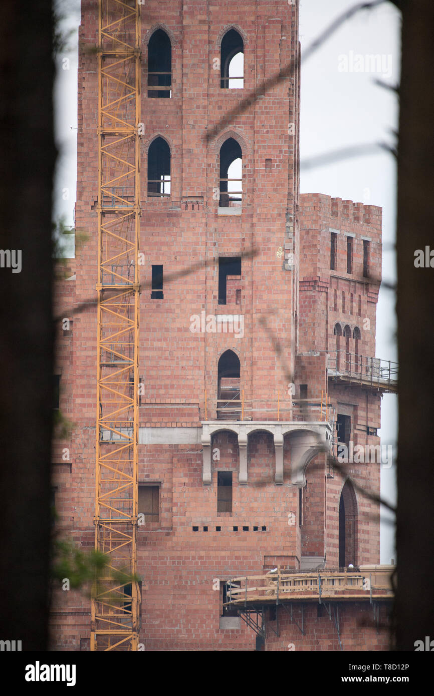 Construction site of multifunctional building castle in Stobnica, Poland. May 1st 2019 © Wojciech Strozyk / Alamy Stock Photo Stock Photo
