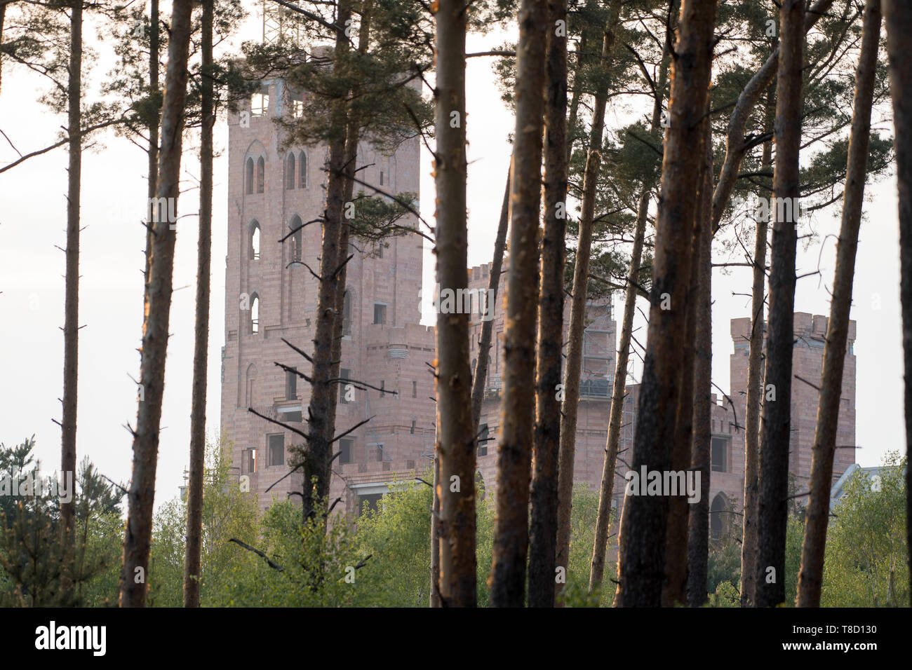Construction site of multifunctional building castle in Stobnica, Poland. May 1st 2019 © Wojciech Strozyk / Alamy Stock Photo Stock Photo