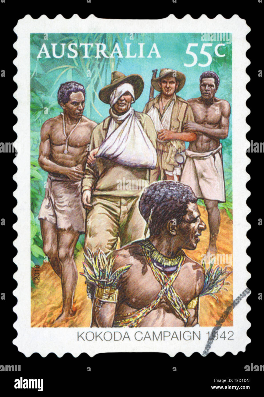 AUSTRALIA - CIRCA 2010: A stamp printed in Australia shows Kokoda Campaign, circa 2010. Stock Photo