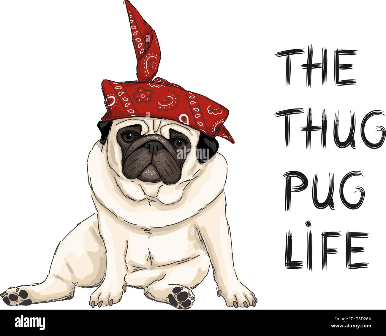 Pug Pet Bandana - Red Pug Pet Bandana - Red