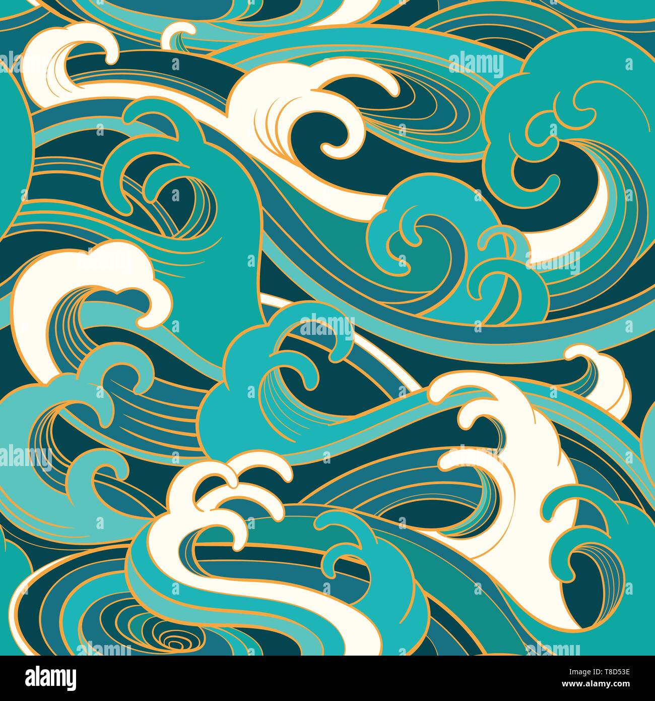 Japan wave pattern hi-res stock photography and images - Alamy