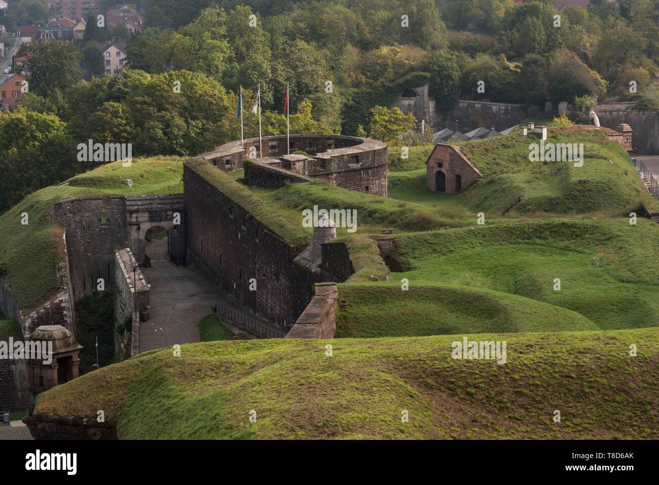 France, Territoire de Belfort, Belfort, access to the citadel Vauban covered with earth and greenery Stock Photo