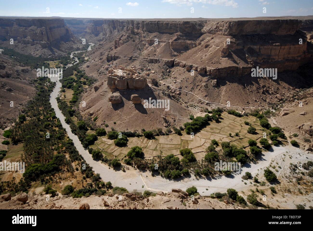 Yemen, Hadhramaut Governorate, Wadi Do'an, Haid al-Jazil, Canyon Stock Photo