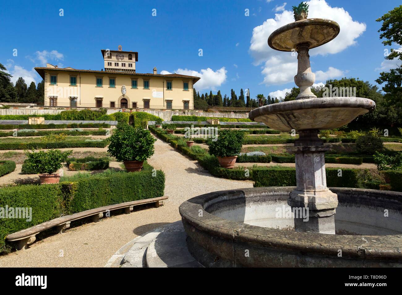 Italy, Tuscany, Florence, historic centre listed as World Heritage by UNESCO, Villa Medicea La Petraia is a medicean villa located in the hilly area of Castello Stock Photo