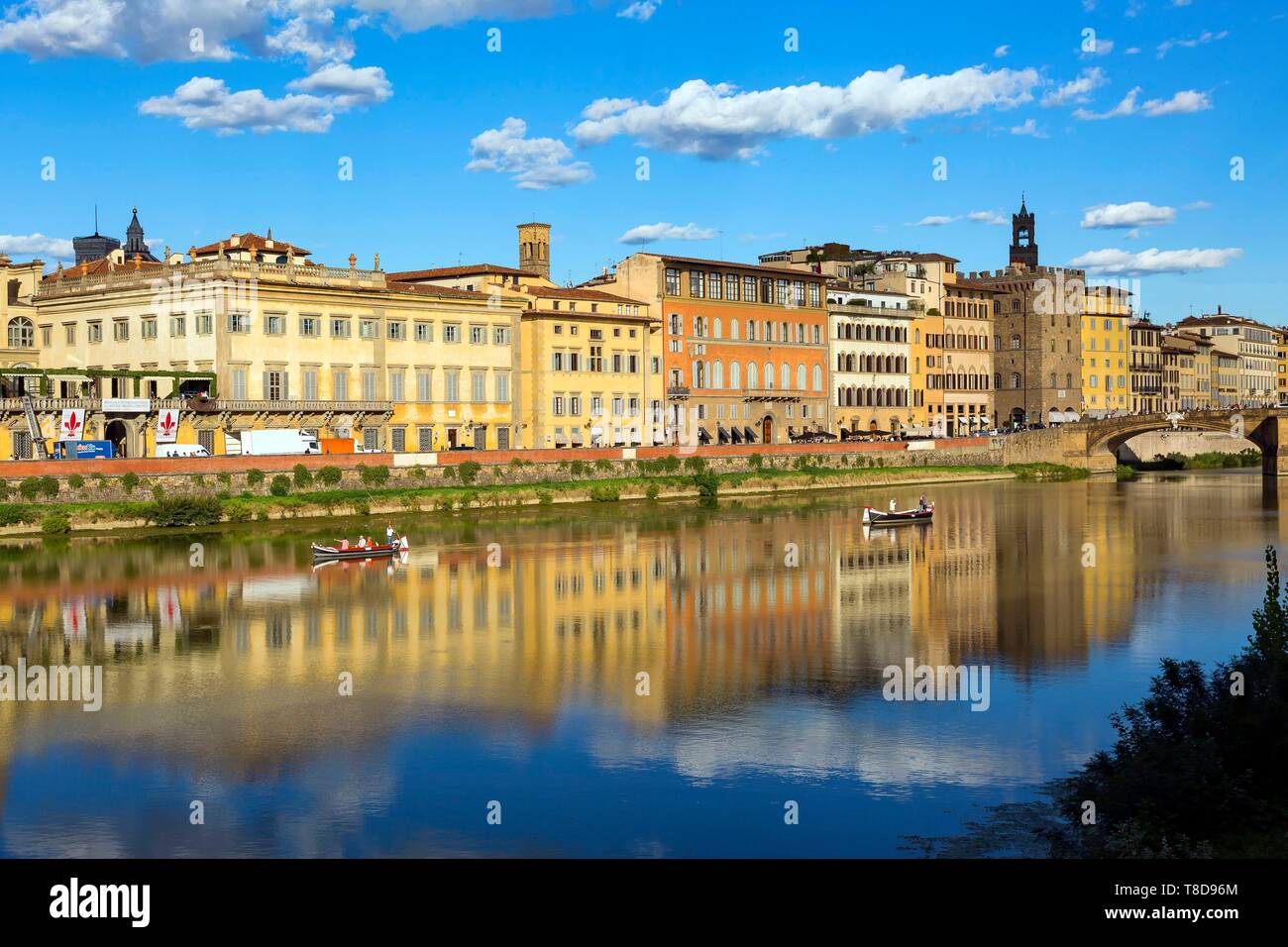 Italy, Tuscany, Florence, historic centre listed as World Heritage by UNESCO, the banks of the Arno Stock Photo