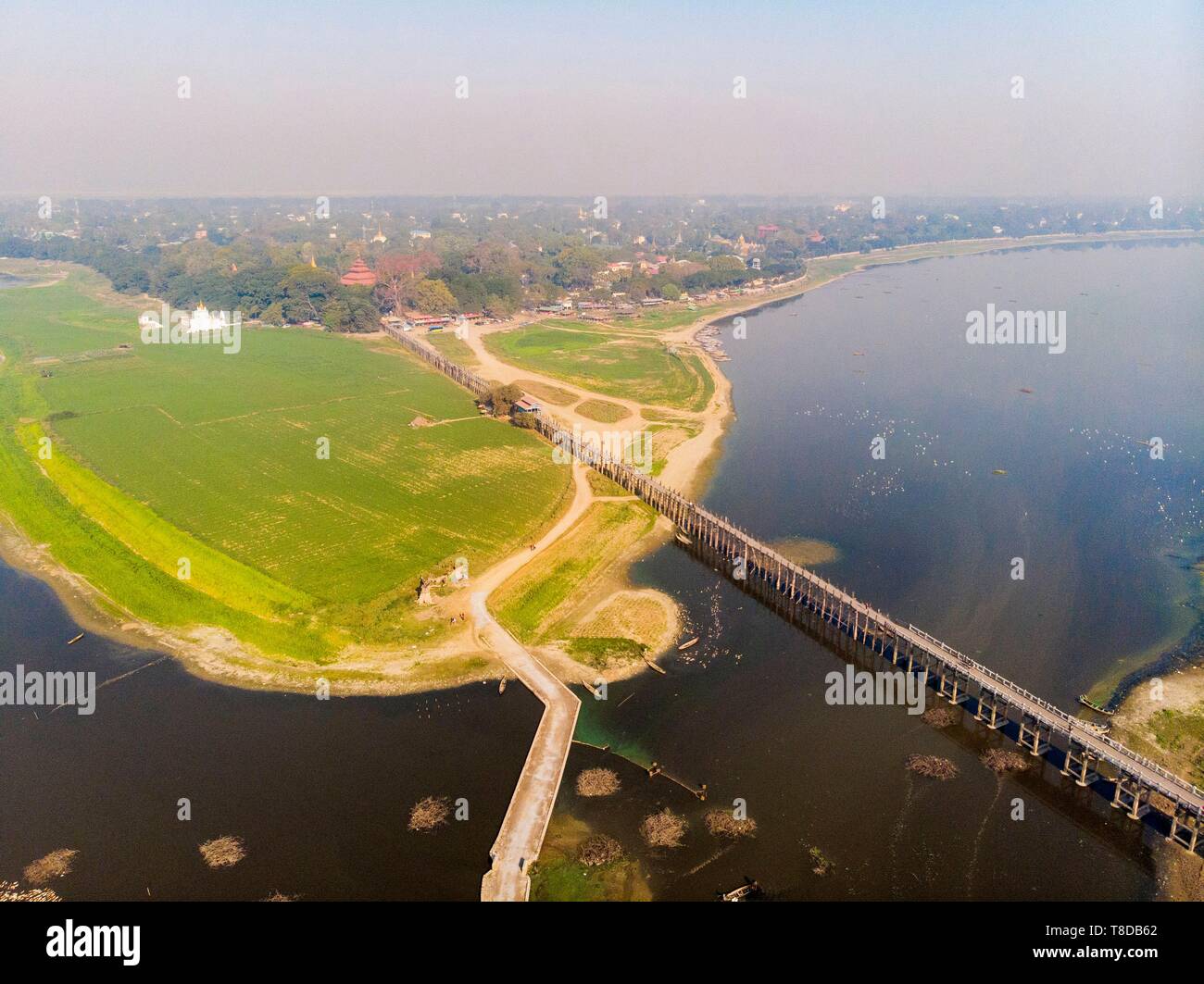 Teak bridge myanmar aerial hi-res stock photography and images - Alamy