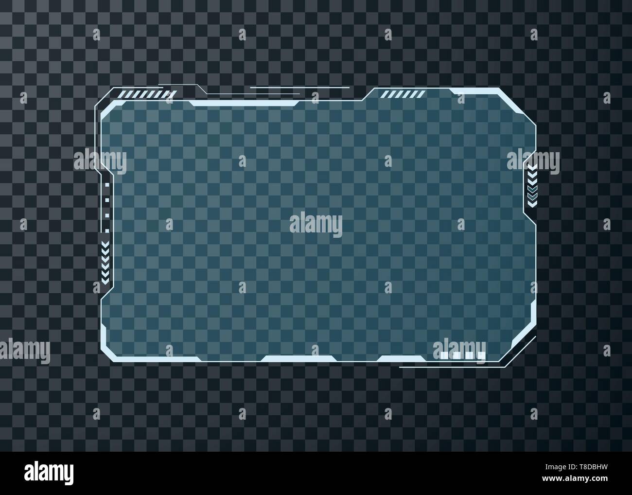 HUD futuristic user interface screen element. Abstract control panel layout design. Sci fi virtual tech display. Vector illustration isolated on trans Stock Vector