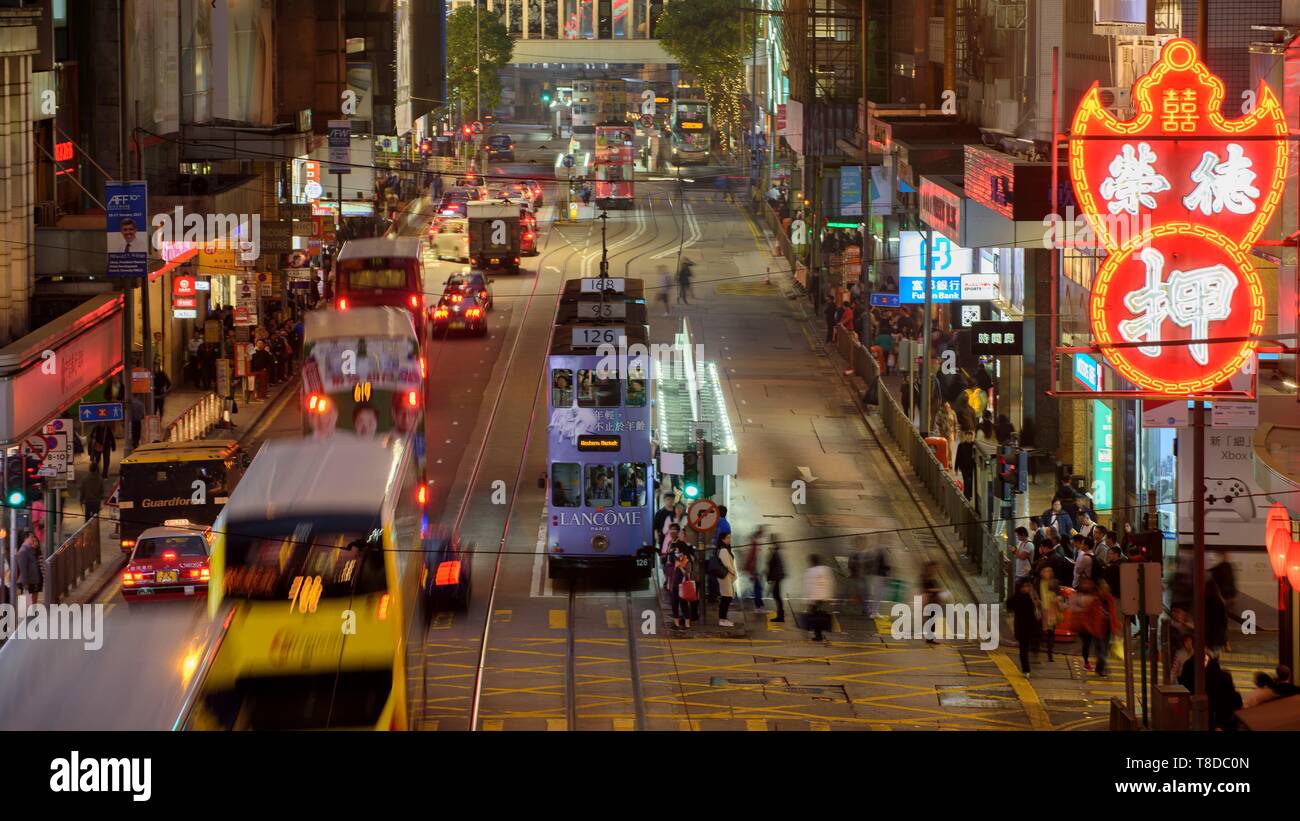 China, Hong Kong, Hong Kong Island, tramways of Hong Kong island Stock Photo