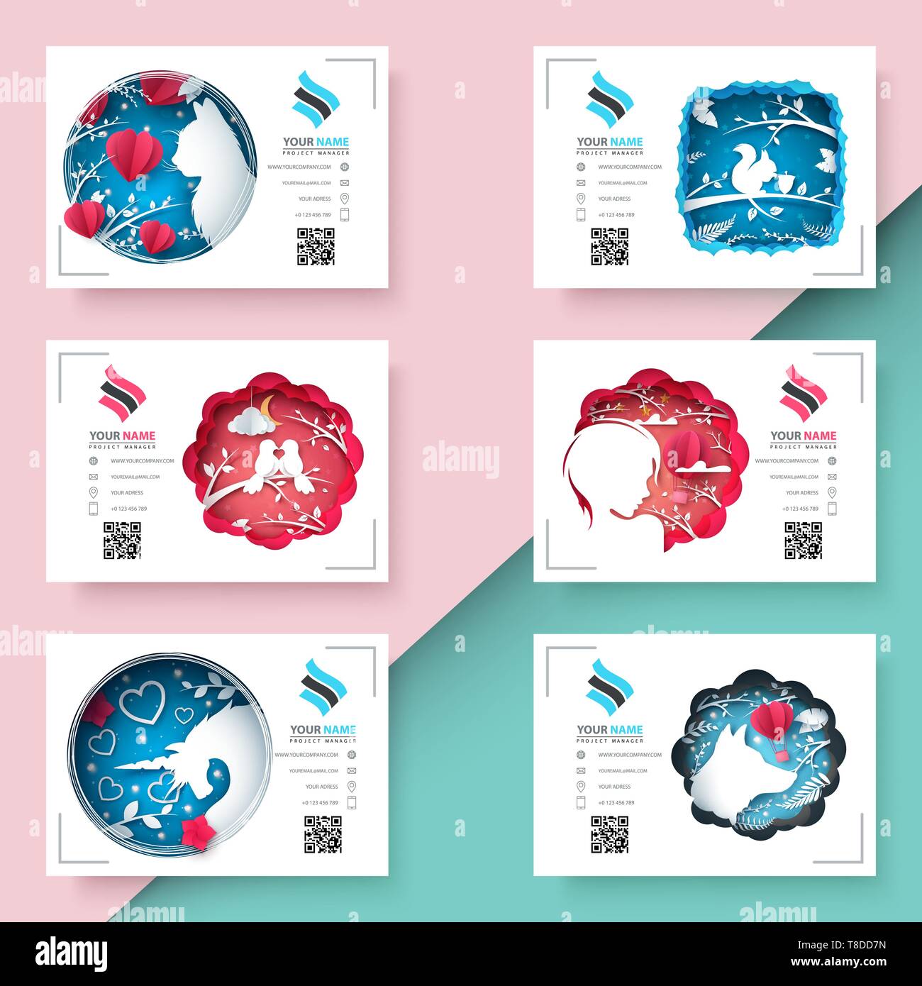 Set papet A4 template. Stock Vector