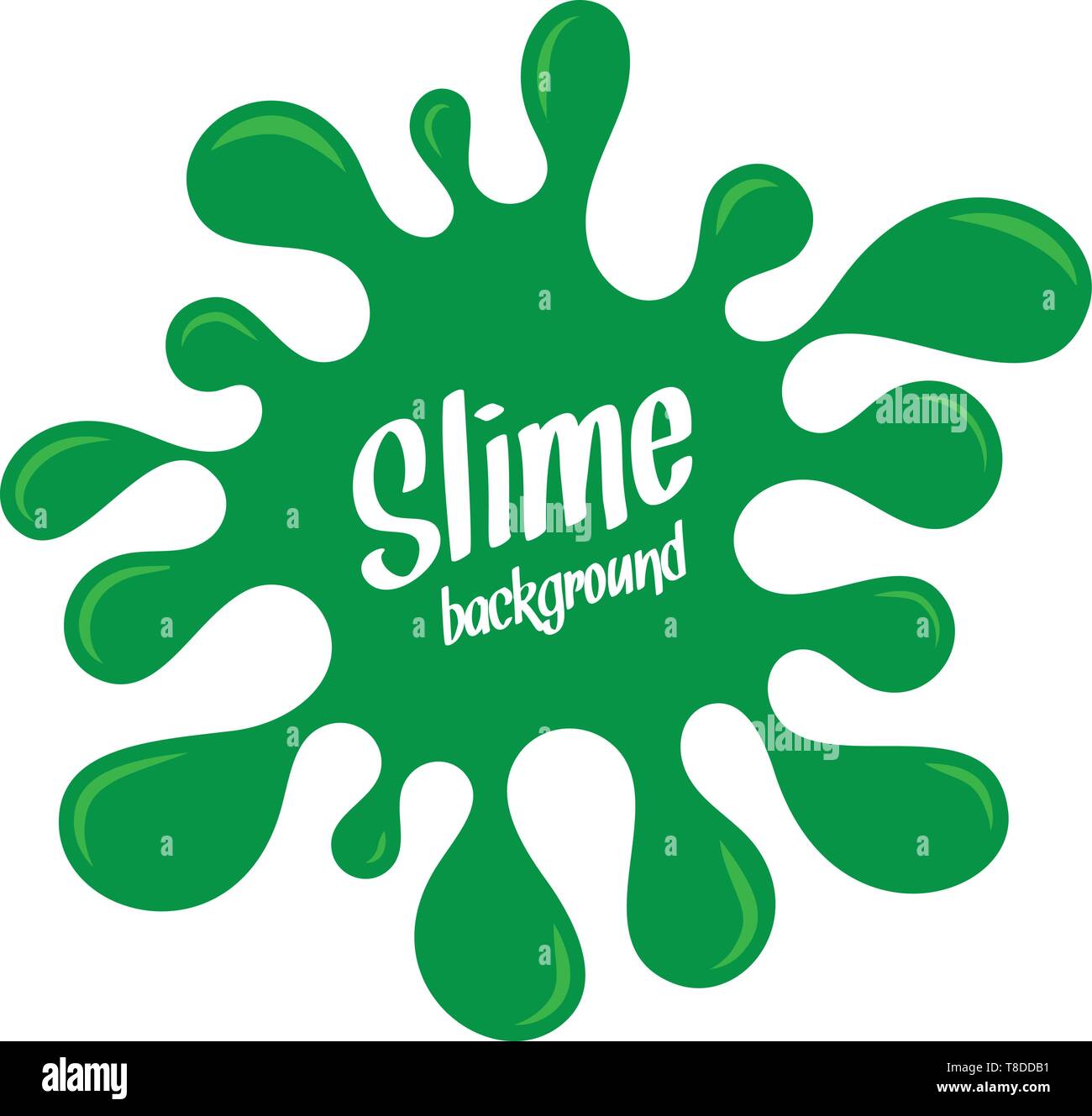 Green slime splash vector illustration isolated on white background Stock Vector