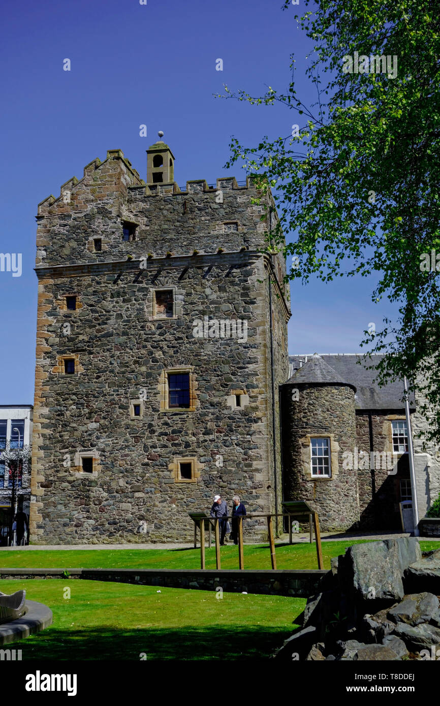 Castle of St John in Stranraer, Wigtownshire, Dumfries and Galloway, Scotland. It is an early 16th-century tower house. Stock Photo