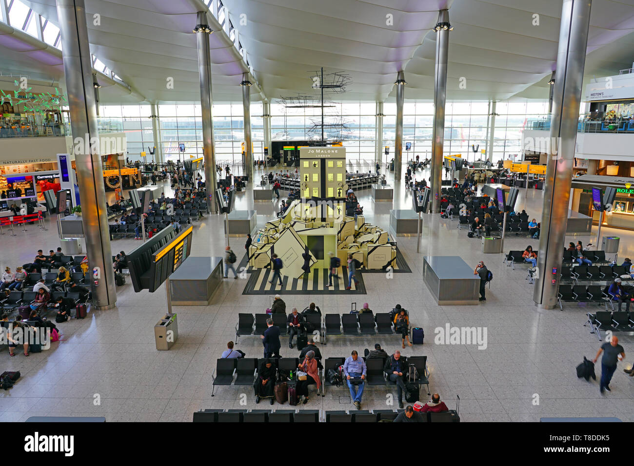 LONDON, UK -3 APR 2019- View of the Terminal 2, the Queen's Terminal ...