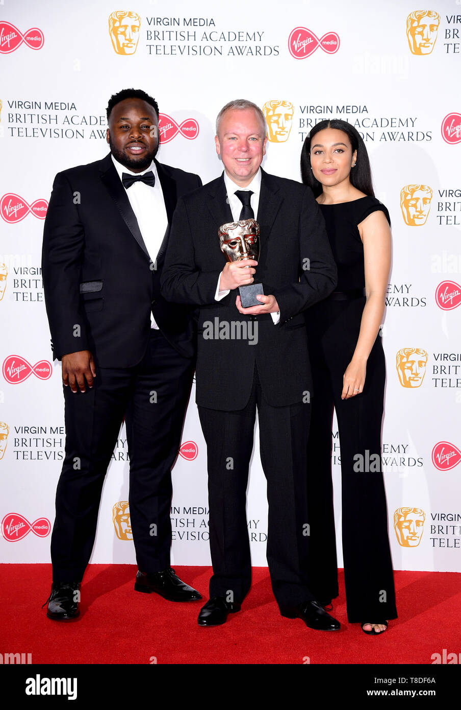 Steve Pemberton (centre) in the press room after winning the award for