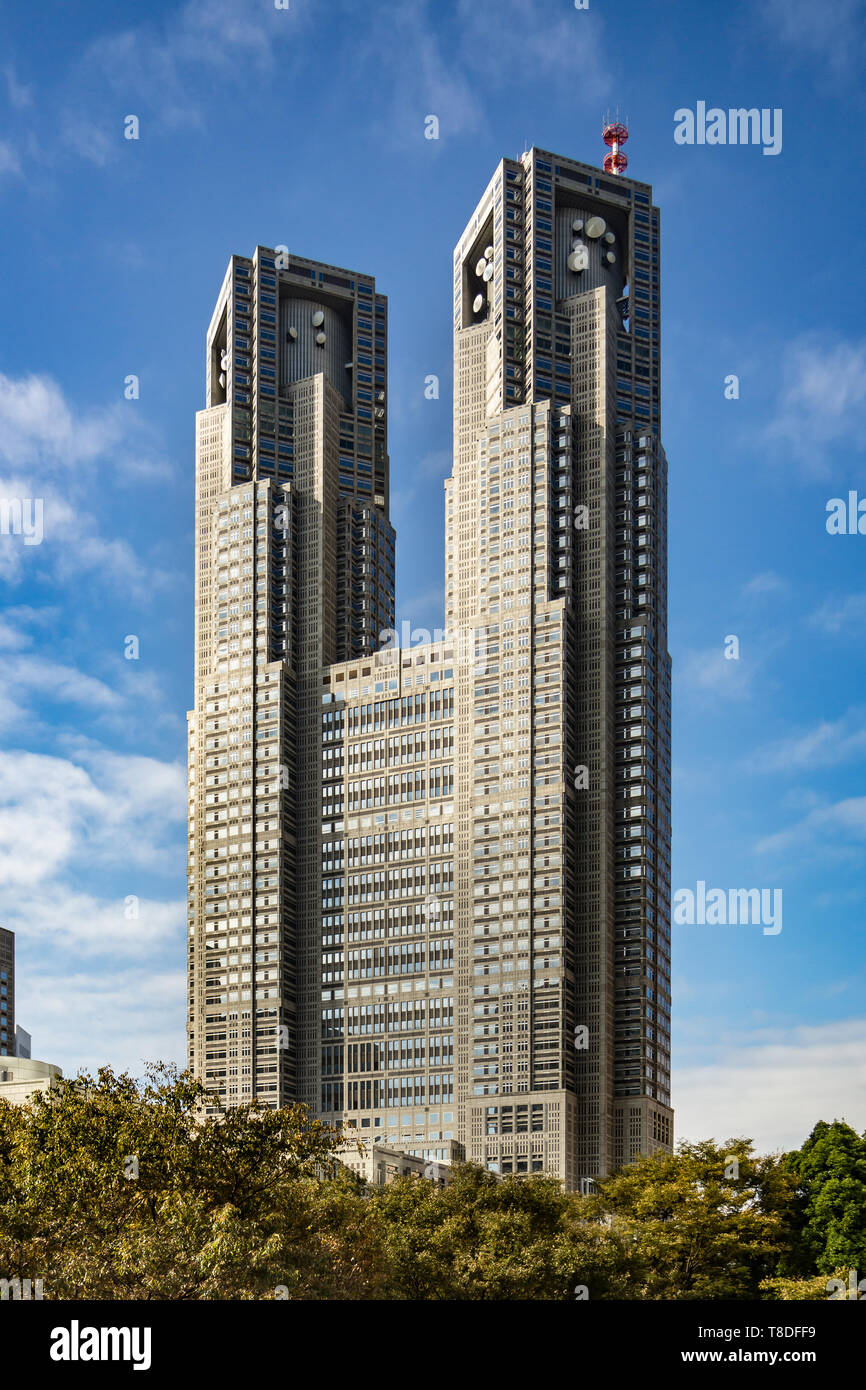 Tokyo, Japan - october 30 2013 : view of the Tokyo Metropolitan Government Building in the special ward of Shinjuku Stock Photo
