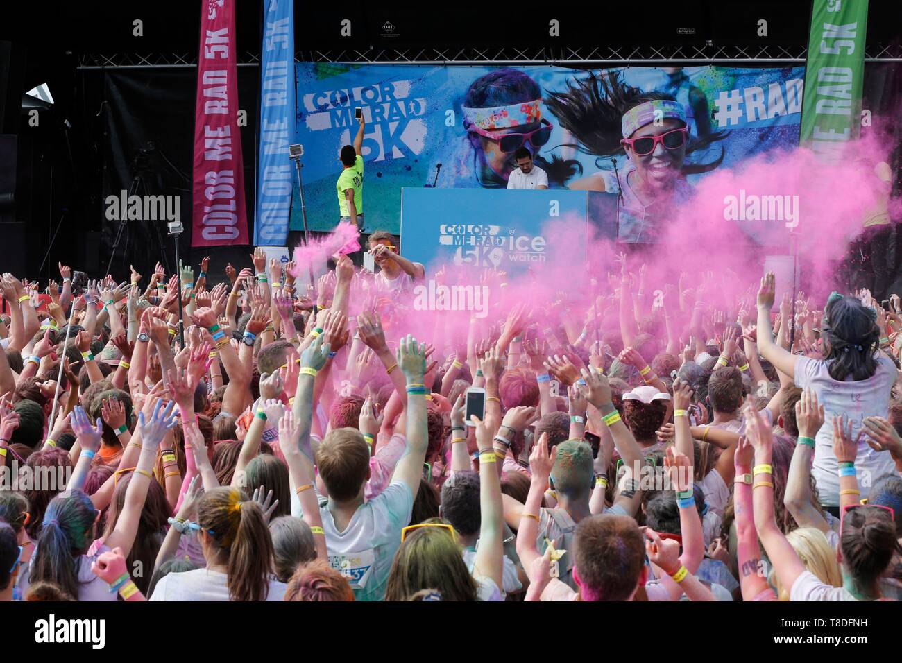 France, Morbihan, Lorient, Color Me Rad during the Volvo Ocean Race Stock Photo