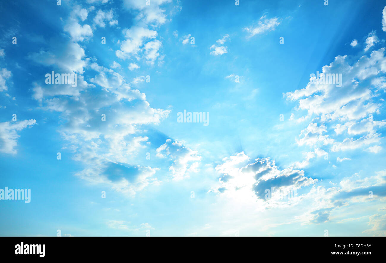 Beautiful view of blue sky with clouds Stock Photo - Alamy