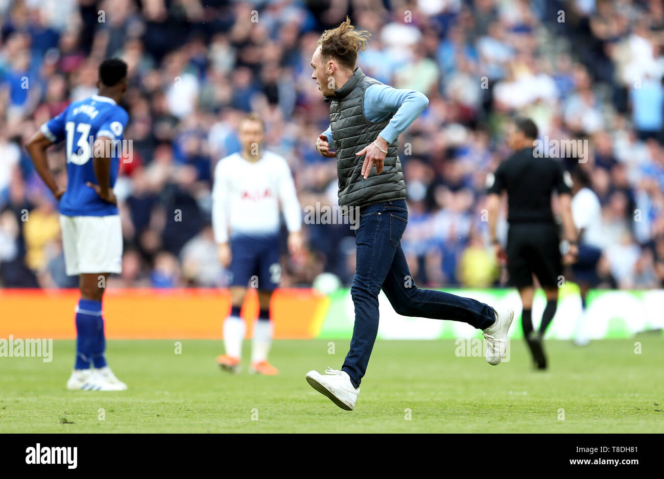 Pitch invader during the Premier League match at Tottenham Hotspur ...