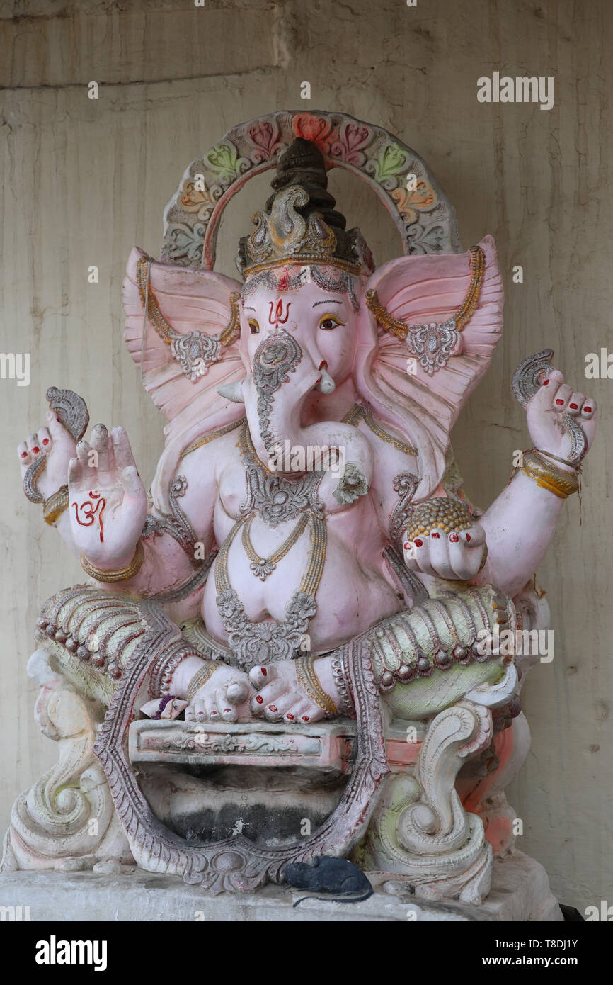Ganesha Skulpture by  Scared Lake - Sagar - Pushkar Rajasthan India Stock Photo