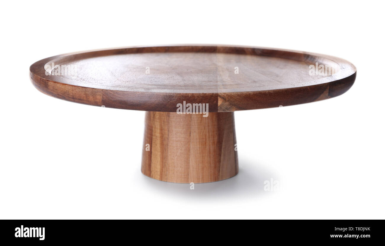 Wooden stand on white background Stock Photo - Alamy