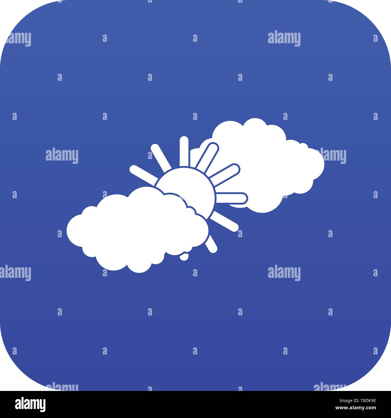 Sun and clouds icon digital blue Stock Vector Image & Art - Alamy