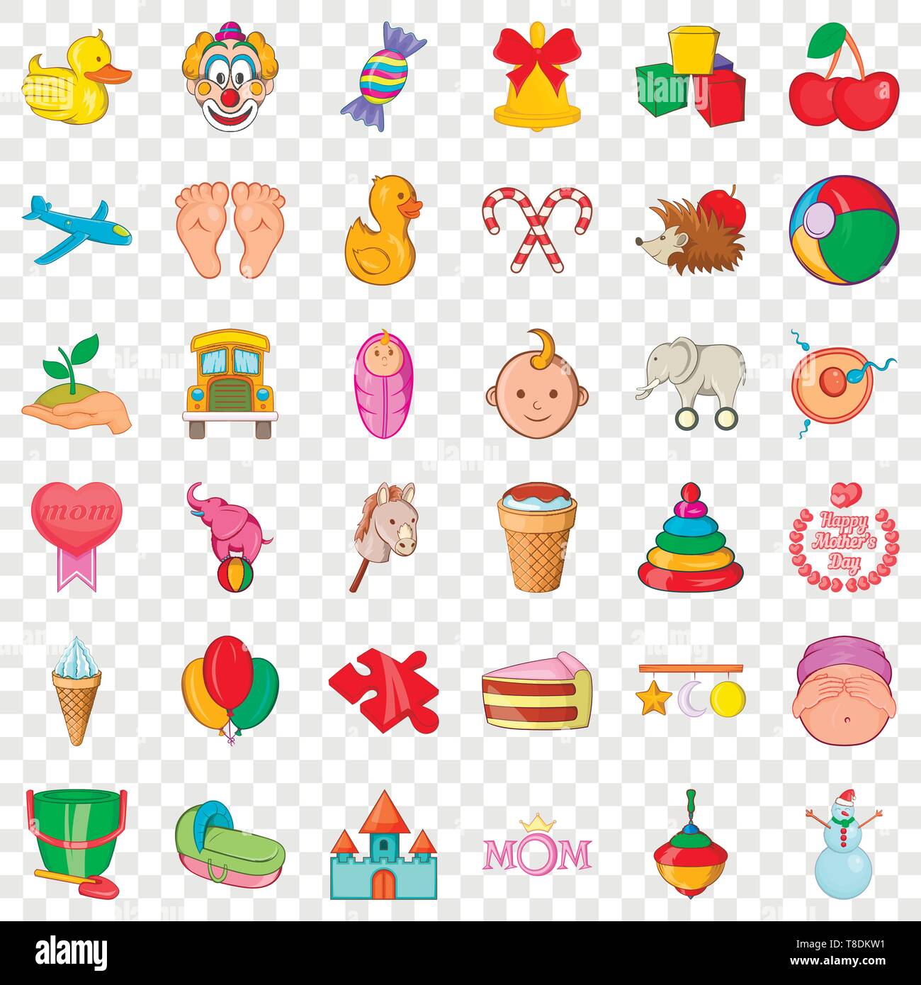 Children icons set, cartoon style Stock Vector Image & Art - Alamy