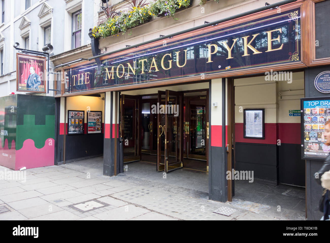 The Montague Pyke public House, a pub belonging to Wetherspoons chain, on Charing Cross Road, Soho, London, WC2, UK Stock Photo