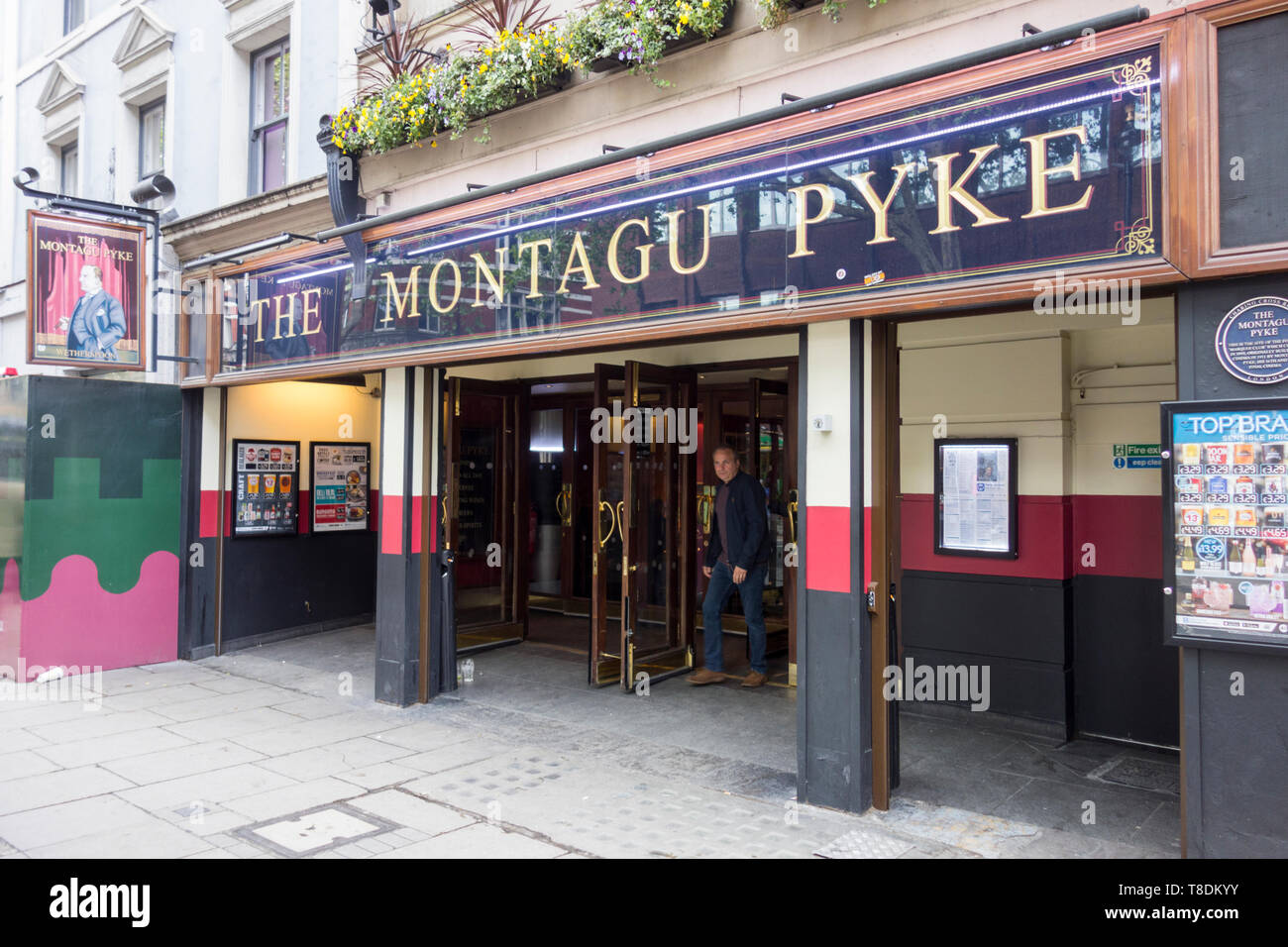The Montague Pyke public House, a pub belonging to Wetherspoons chain on Charing Cross Road, Soho, London, WC2, UK Stock Photo