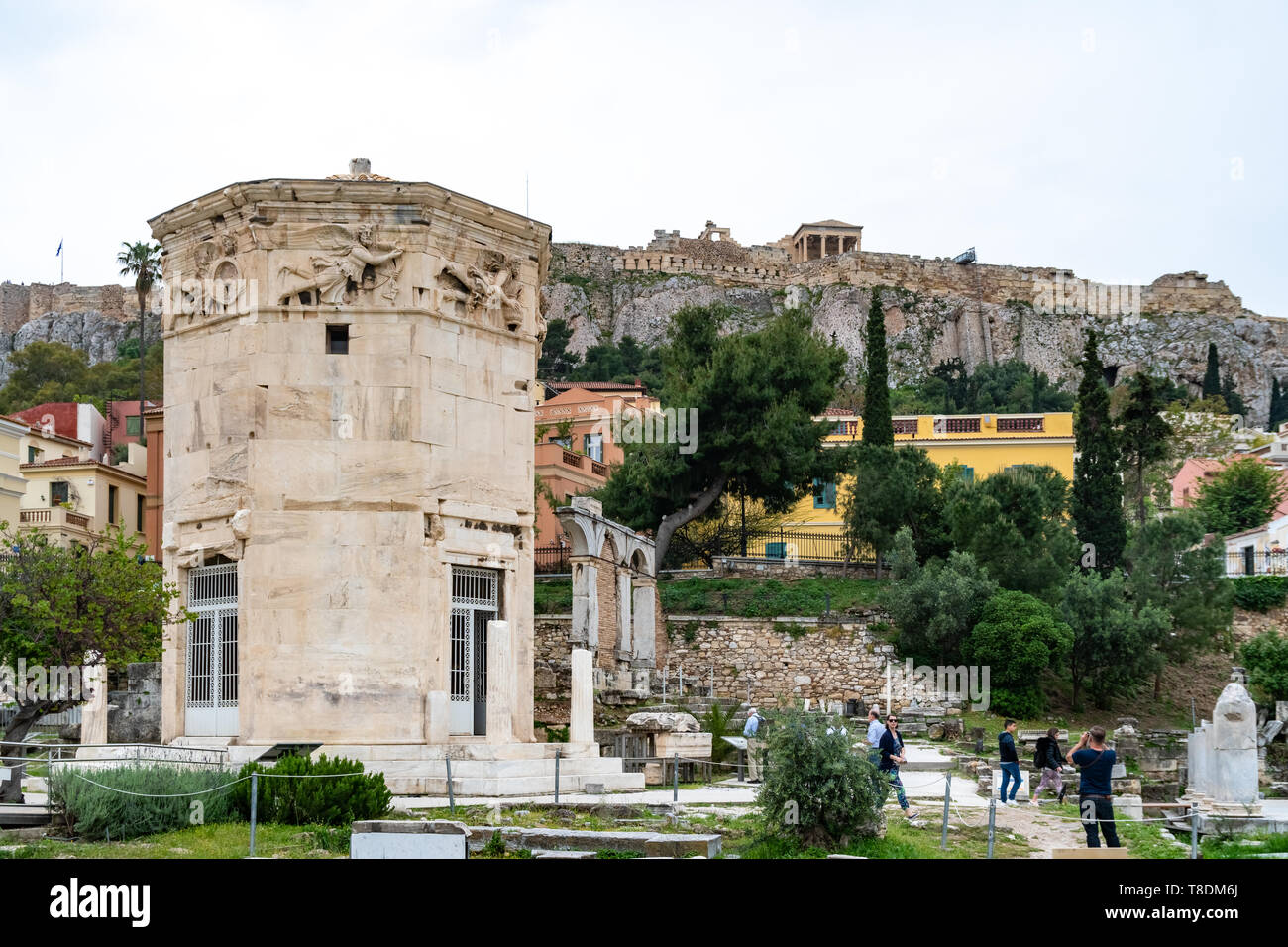 Athens, Greece - 25.04.2019: View of The Horologion of Andronikos Of Kyrrhos in the Roman Agora, Monastiraki District, Athens Stock Photo