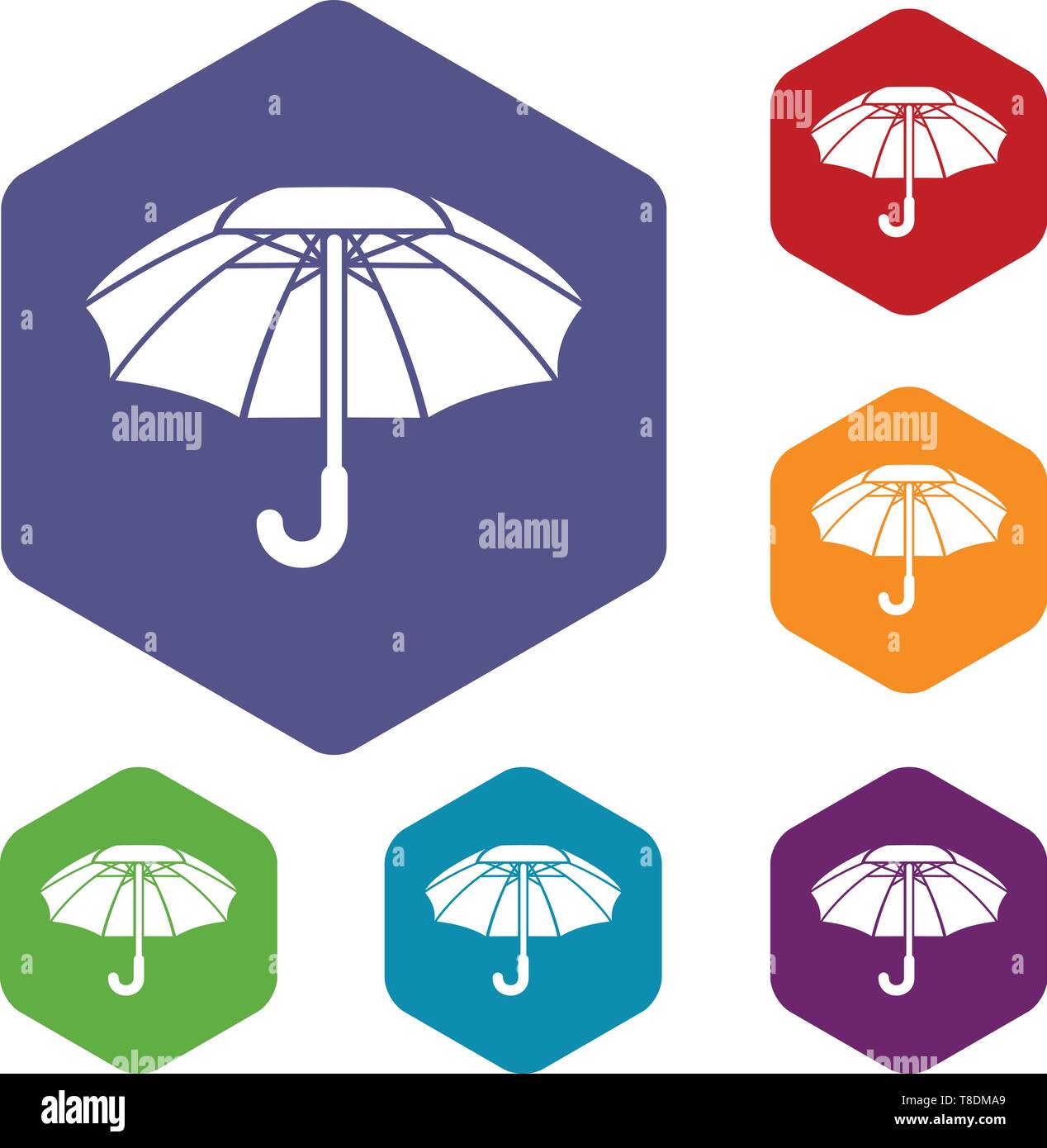 Big umbrella icons vector hexahedron Stock Vector