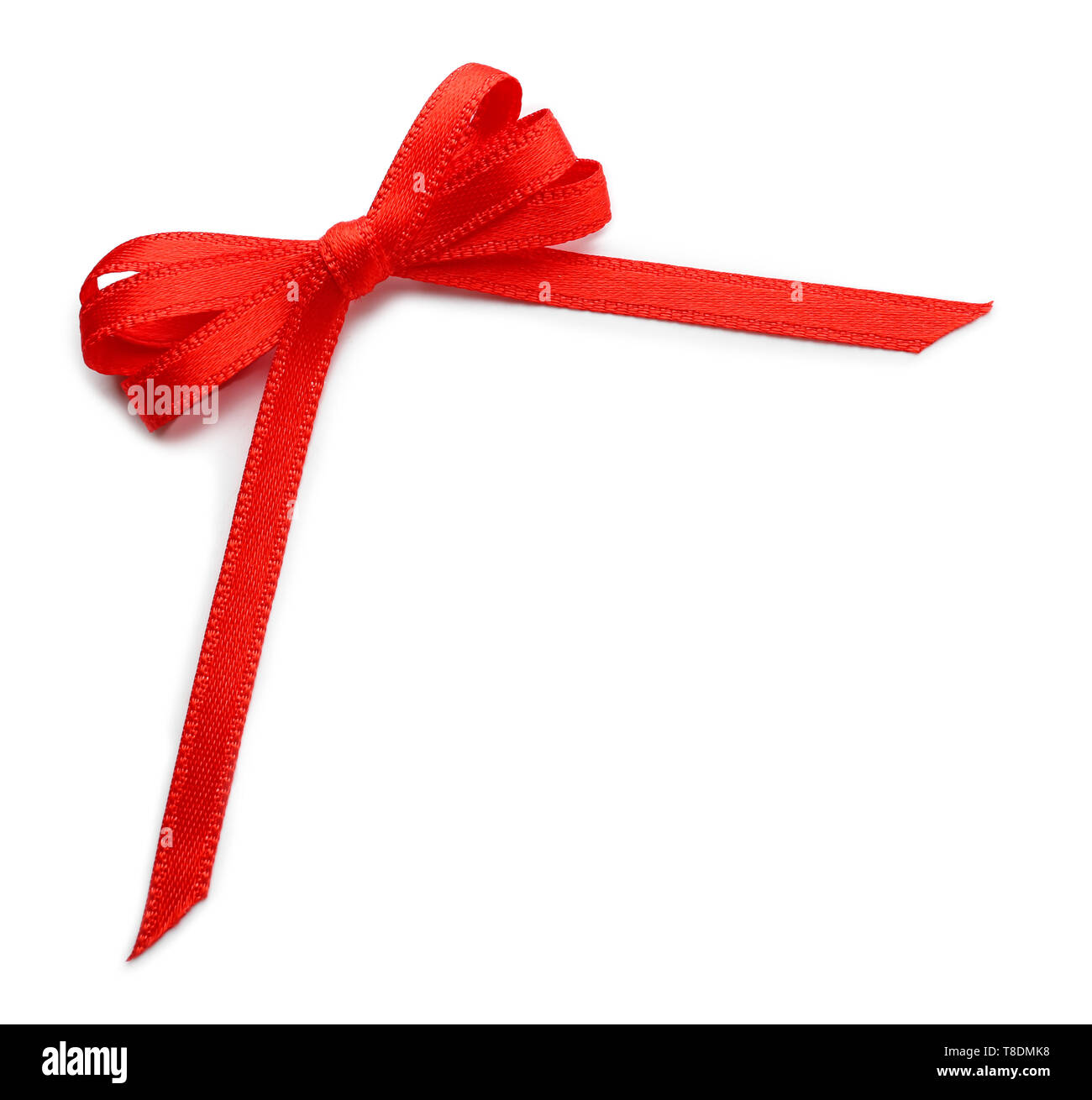 Beautiful bow from red ribbon on white background Stock Photo - Alamy