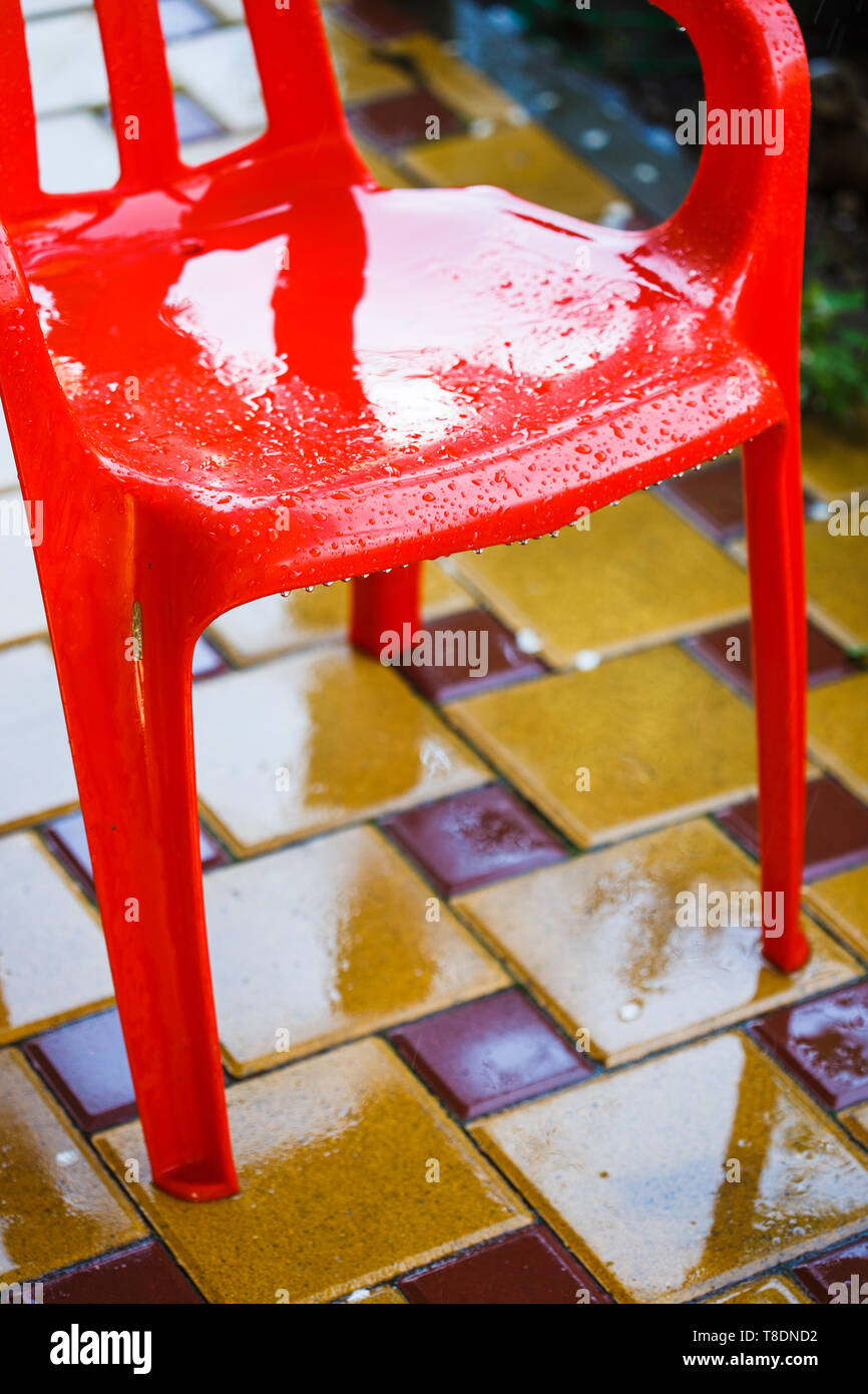 Red plastic garden chairs sale
