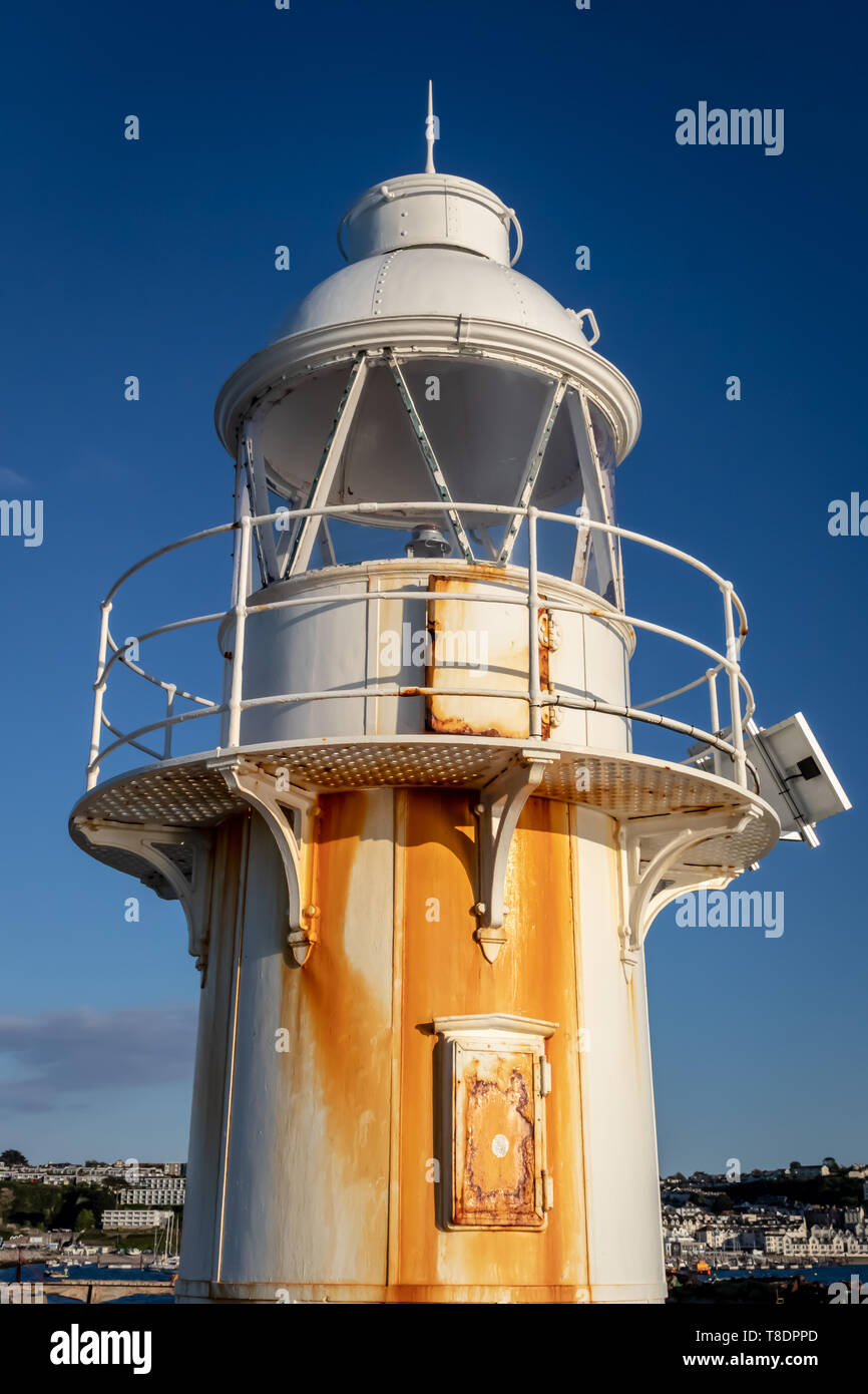 Victorian Cast Iron Domed Lighthouse at Brixham Breakwater,Torbay.Devon