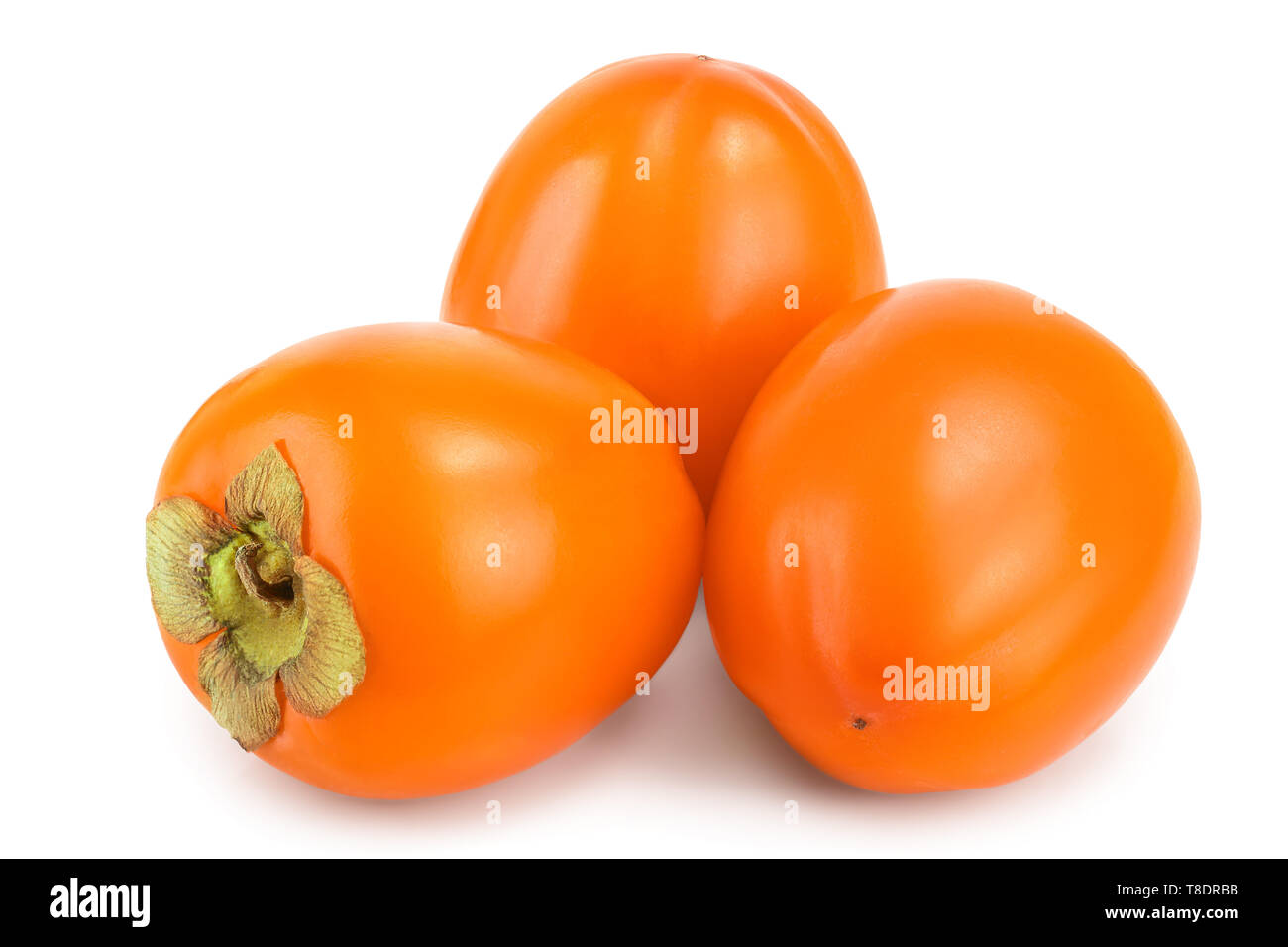 Persimmon fruit isolated on white background close-up Stock Photo
