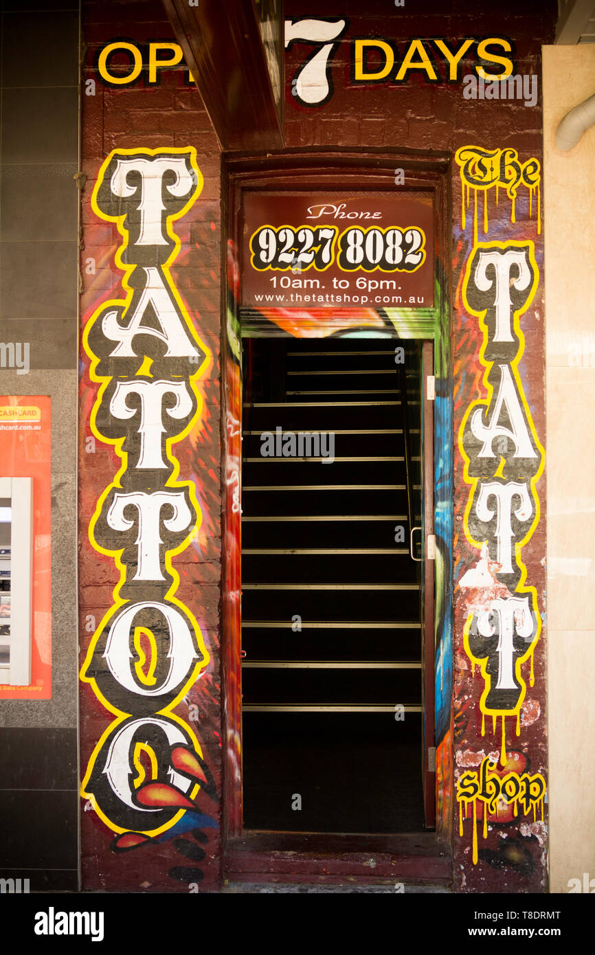 Perth, Western Australia, Australia -21/01/2013 : Tatto Centre The Tatt Shop ,61A James St Northbridge,Perth Australia. Stock Photo