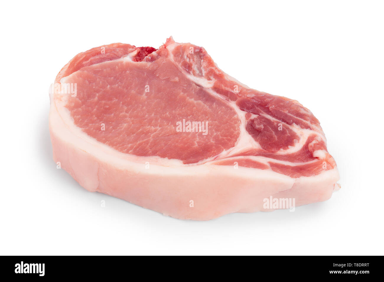 Sliced Raw Pork Meat Isolated On White Background Stock Photo