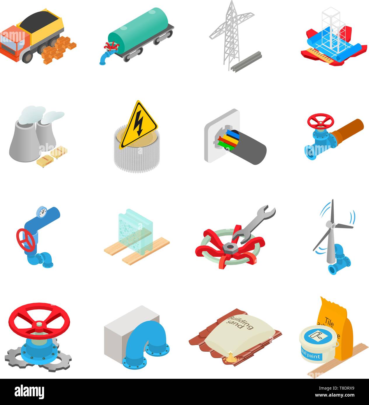 Physical material icons set, isometric style Stock Vector Image & Art ...